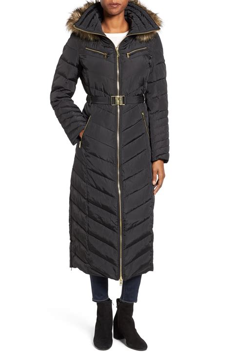 michael kors long winter coat|michael kors padded coat women's.